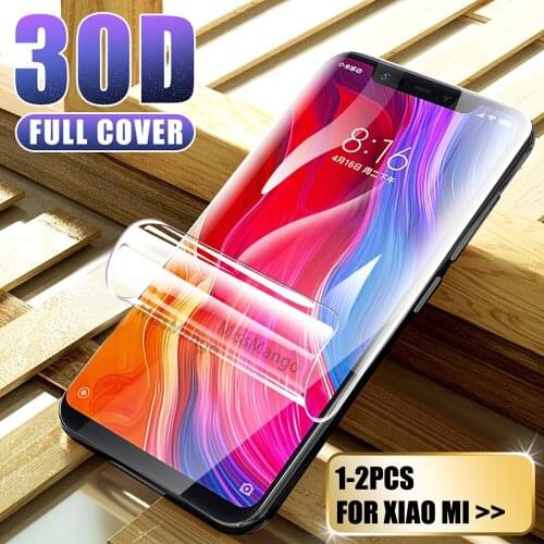 1-2 pcs Hydrogel Film For Xiaomi 8 Screen Protector For Xiaomi 8 Lite For Xiaomi 9 Pro Lite SE 9T Pro Curved Soft Film Not Glass