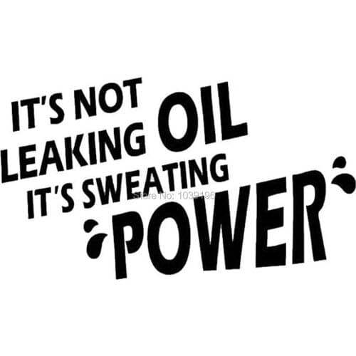 10 x Humor Car Styling It Is Not Leaking Oil Its Sweating "Power" Reflective Auto Decal Cartoon Car Whole Body Stickers Vinyl