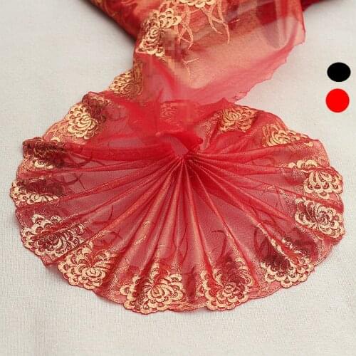 2 Yards Lace Trim Gold Embroidered Flowers Lace Fabric DIY Craft&Sewing Dress Clothing Acce7.09 Inches Wide High Quality
