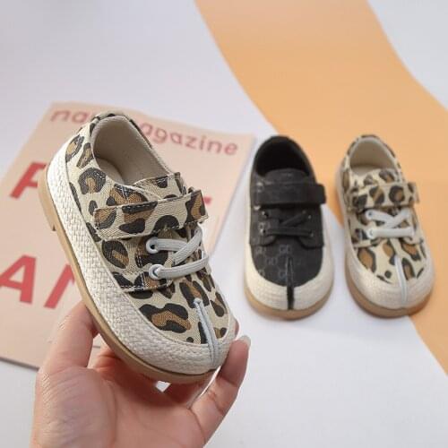 2021 spring and autumn fisherman childrens cloth shoes letter leopard print boys and girls childrens shoes