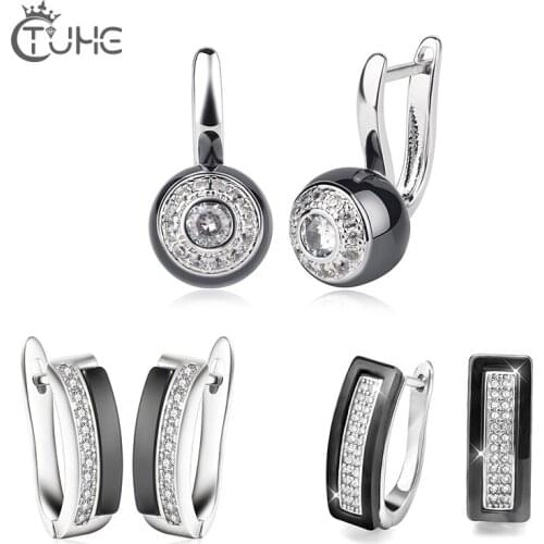 3PCS/Set Cute Ceramic Earrings Set Element Stud Earrings Different Elegant Ceramic Round Ear Jewelry For Women Fashion Girl Gif