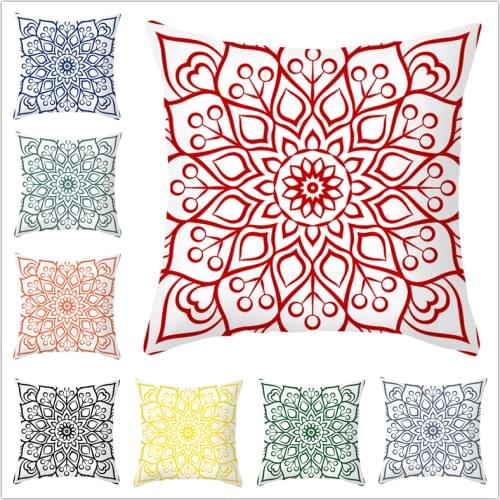45x45cm Nordic Floral Geometric Pillow Cushion Cover Home Decorative Polyester Sofa Car Throw Pillowcase Free Shipping