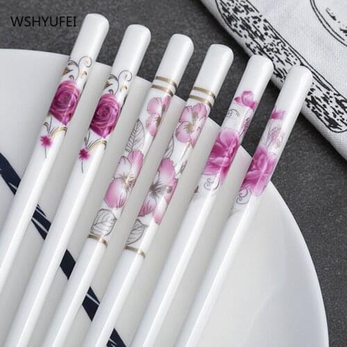 5 pairs of Creative Ceramic Chopsticks Non-slip mildew High-end Tableware Easy to Clean high Temperature and Healthy