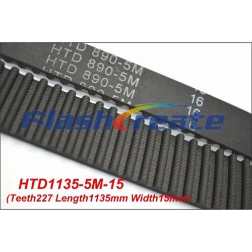 5pcs HTD5M belt 1135 5M 15 Teeth=227 Length=1135mm Width=15mm 5M timing belt rubber closed-loop belt 1135-5M S5M Belt 5M Pulley