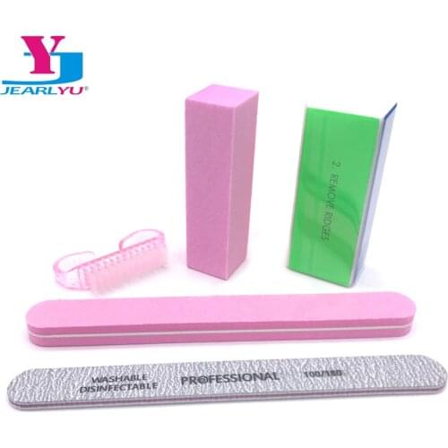 5 Pcs/lot Nail Polish Brushes Sponge Buffer Block Manicure Buffing Sanding Nail Files Limas Para Unhas Nail Art DIY Tool Kits