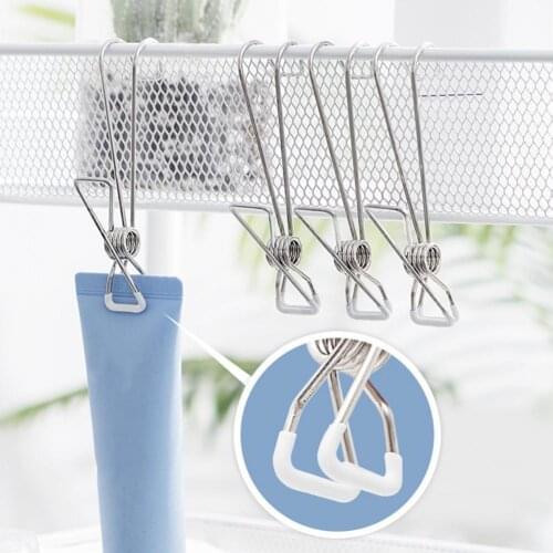5Pcs/Set Heavy Duty Multi-purpose Stainless Steel Clothespins Pegs Holders Clothing Clamps Laundry Chip for Clothesline