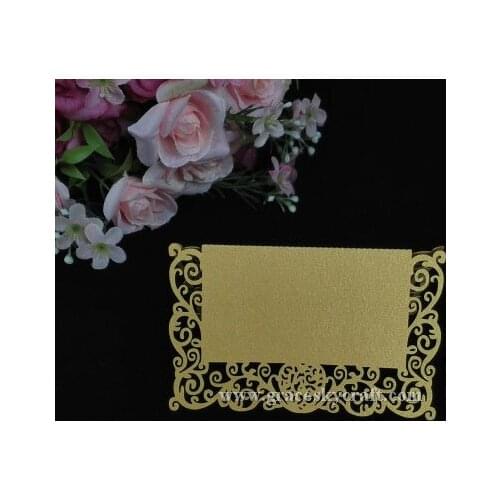50Pcs/lot laser cut Pearlesenct paper Lace love heart Wedding Birthday Party Invitation table name Cards party home Decoration