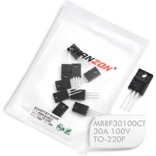 10 Pcs) MBRF30100CT Schottky Barrier Rectifier Diodes 30A 100V TO-220F (ITO-220AB) 30 Amp 100 Volt MBRF30100 CT