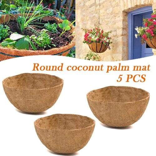 5pcs Large Coir Fiber Flower Pot Basket Coconut Fiber Replacement Liner For Balcony Courtyard Garden Planter