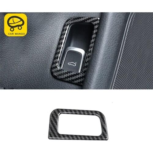 CARMANGO For Audi A6 C7 2011-2019 Car Rear Door Trunk Switch Button Panel Cover Trim Frame Sticker Chrome Interior Accessorie