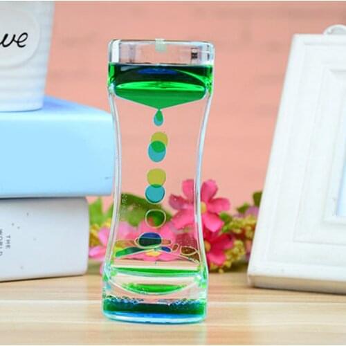 Floating Color Mix Illusion Timer Liquid Motion Visual Slim liquid Oil Glass Acrylic Hourglass Timer Clock Ornament Desk Decor