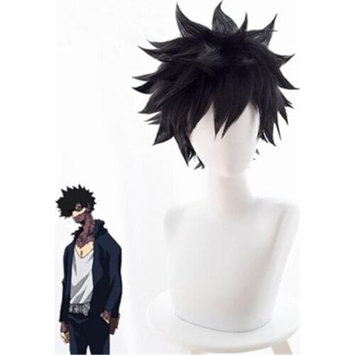Anime My Hero Academia Dabi Hair Cosplay Costume Boku No Hero Academia Short Black Synthetic Hair Halloween Party Headwear
