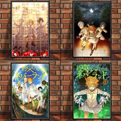 Cartoon Anime The Promised Neverland living room Home Decor Kids Room Wall Decor Quality Canvas Painting Poster Art Decor A808