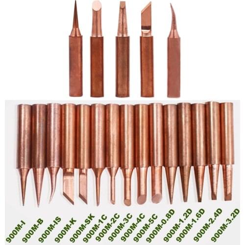5pcs/lot pure copper Iron tip 900M-T soldering tip for hakko soldering rework station soldering iron station