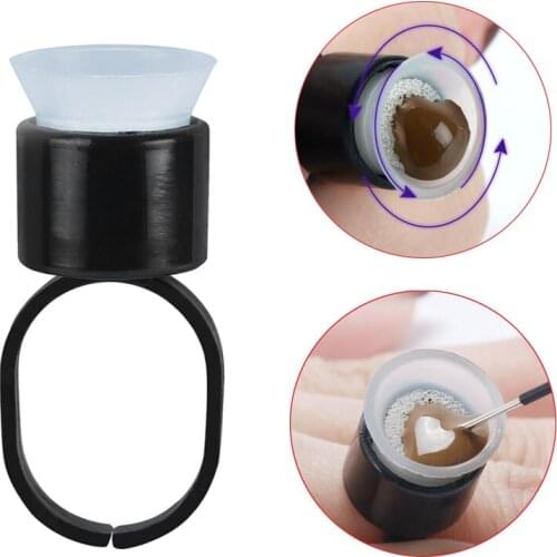 20pcs Disposable Tattoo Ink Cup with Sponge Microbalding Pigment Cup/Caps Ink Holder for Permanent Makeup Accessory PMU Supplies