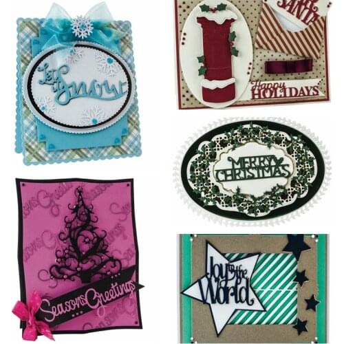 Holiday Greeting Letters Metal Cutting Dies Stencils For DIY Scrapbooking Decorative Embossing Handcraft Die Cutting Template