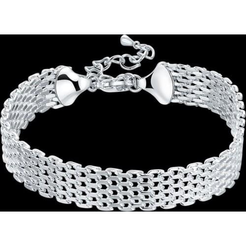 Factory direct fashion 925 sterling silver Bracelet for woman elegant Creative strap chain Luxury jewelry Wedding party gift