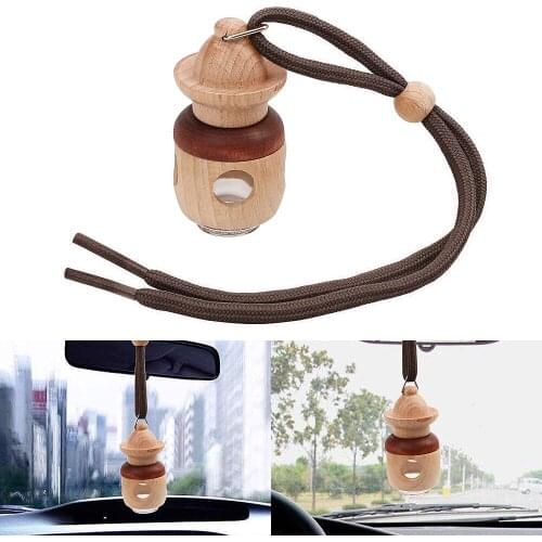 Empty Glass Bottle Car-styling For Essential Oils Diffuser Air Freshener Rearview Mirror Ornament Car Hanging Perfume Bottle