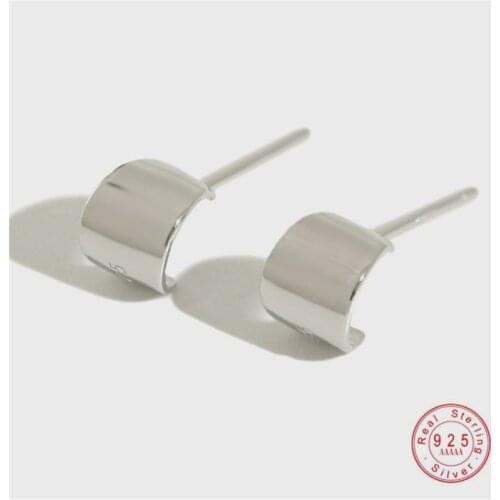 HI MAN Korea INS Simple S925 Sterling Silver Stud Earrings Women Fashion Temperament Party Jewelry Accessories