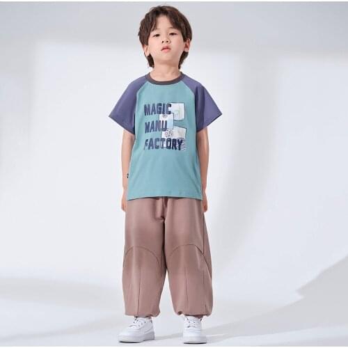 Hollead Summer Lantern Pants Casual Patchwork Cross-Pants Personality Fashion Children Bloomers 3-14 Years Boy Girls Trousers