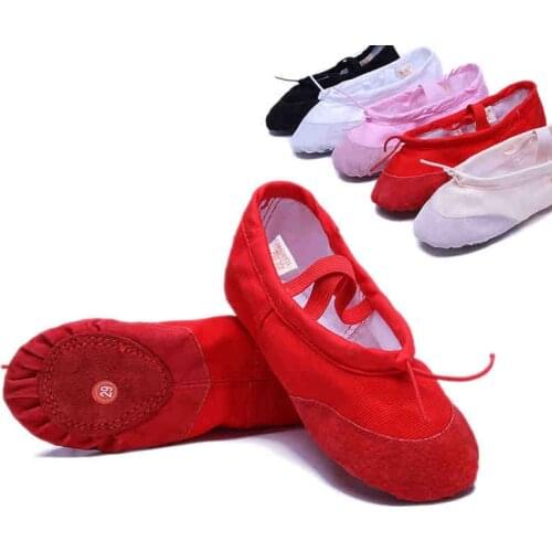 Size15-26cm black canvas dance shoes in shoe soft cow suede Ballet Dance Shoes for children adults mens 5116
