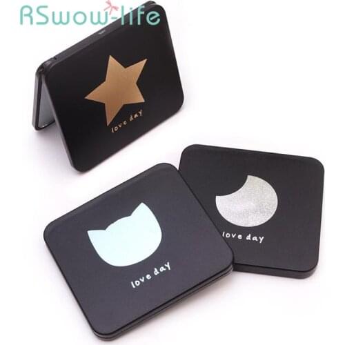 Folding Portable Double-sided Mirror Makeup Small Mirror Cute Makeup Mirror Small Vanity Makeup Vanity The Black Mirror