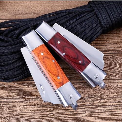 7.0'' Damascus Steel With Wood Handle Folding Blade Knife Survival Tactical Knife Hunting Outdoor Camping Pocket Knives EDC Tool