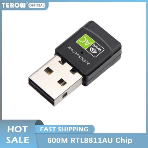 TEROW 11AC 600Mbps Dual Band Wireless Network Card 2.4GHz+5Ghz Free Driver Realtek RTL8811AU Chip Mini USB WiFi Network Adapter