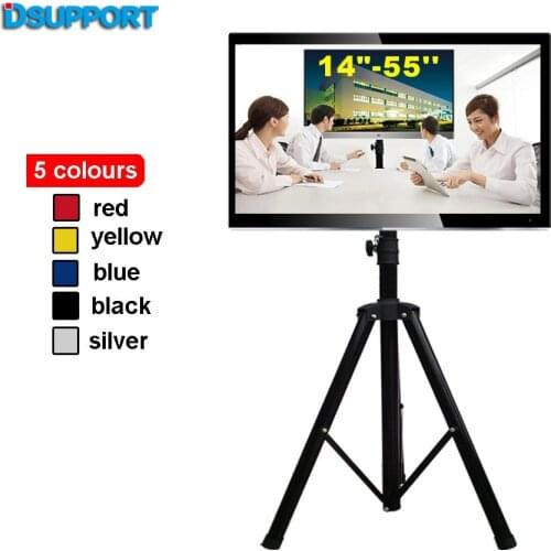 TRKX22A 14-55" Movable Folding LCD TV Floor Stand TV Mount Cart Display Rack Full Motion TV Tripod Loading 50kgs