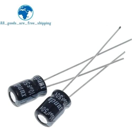 TZT 50PCS Higt quality 50V10UF 5*7mm 10UF 50V 5*7 Electrolytic capacitor
