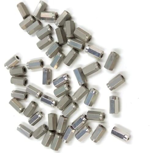 Ultra Light Pillar HEX 10 Aluminum Alloy Nipples 14g Spoke Road Racing MTB XC CX Bicycle 10mm Silver Indoor Hidden Nipple