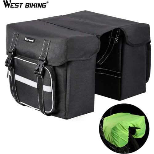 WEST BIKING Bicycle Panniers Waterproof Cycling Bags 25L Large Capacity Luggage Rain Cover Cargo Carrier Basket MTB Bike Bags