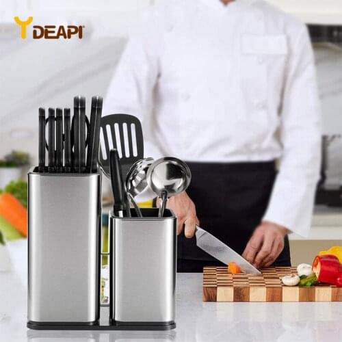 YDEAPI Knife Stand Holder For Kitchen Knife Stainless Steel Knife Holder Stand Block High End Kitchen Accessories