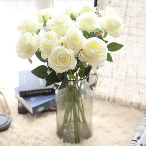 1Pcs Silk Artificial flowers arrangement wedding flower Love Acacia Rose Romantic decoration party home decor Simulation Flower