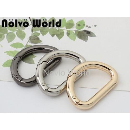 10-50 pieces 3 colors 6.0mm 34*32mm 1-3/8'' non welded round edge polished D ring for chains bag purse hardware