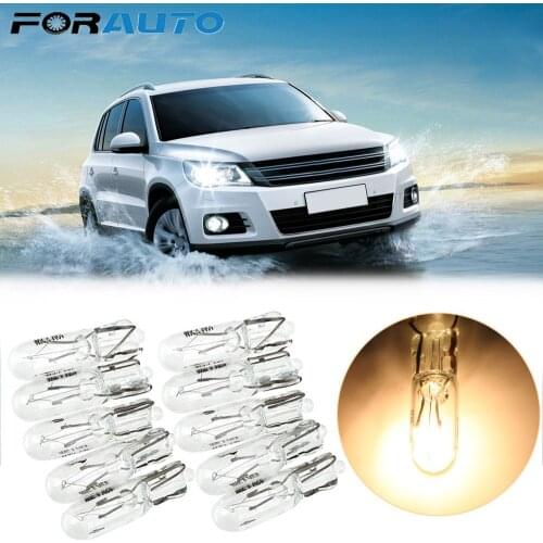 10pcs New Arrival 12V 1.2W T5 286 Glass Amber Light Blub Car Wedge Dashboard Instrument Panel Brake Light Bulbs