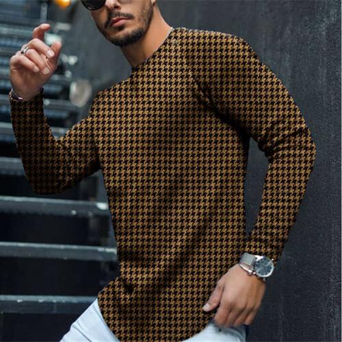 2021 Autumn Fashion Pullover Casual Striped T-shirt For Male Fitness Long Sleeve T Shirts Mens Slim Clothes O Neck Tees Tops