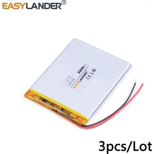 3pcs /Lot 3.7v lithium Li ion polymer rechargeable battery 2200mAh 436184 for tablet pc POWER BANK CELL PHONE PIPO