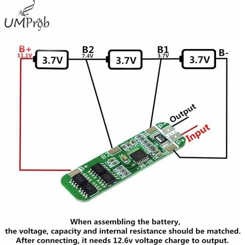 3S 6A Li-ion 12V 18650 BMS PCM battery protection board bms pcm for li-ion lipo battery cell pack