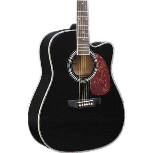 41 Inch Black Color Acoustic Guitar Rosewood Fingerboard Guitarra With Tuner Strings With Hardcase