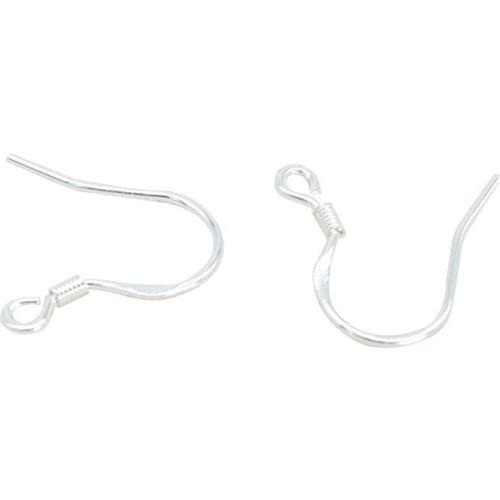 50 PCS 17*15mm Metal Copper Thick Silver Color Ear Hook Earring Wires DIY Jewelry Findings For Women Jewelry Making