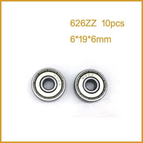Free Shipping 626ZZ (10PCS) 6X19X6mm 3D Printer Special Bearing Mute Ball Bearings 626 ZZ For Kossel Mini Prusa i3 Parts