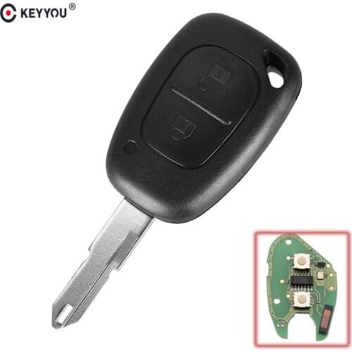 KEYYOU 2 Button Small Remote Key Case Fob 433Mhz For Renault Traffic Master Vivaro Movano Kangoo ID46 PCF7946 Chip NE73 Blade