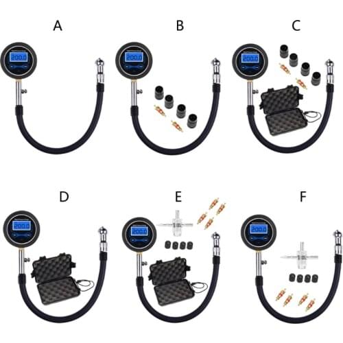 Digital Tire Inflator with Pressure Gauge LCD Large Screen Display 200PSI Quickly Measure Tire Pressure Gauge for Truck/Car/Bike
