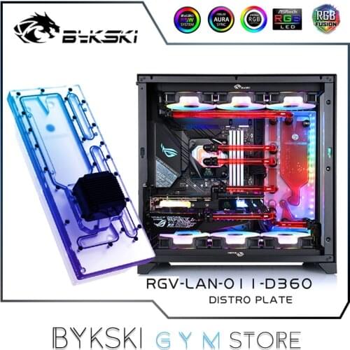 Bykski Distro Plate For LIAN LI O11 Dynamic Case, 2X 360 Radiator Water Cooling Loop Solution, 12V/5V RGB SYNC, RGV-LAN-O11-D360