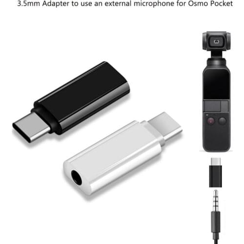 For Osmo Pocket Type C USB C To 3.5mm Audio Adapter For External Microphone Standard Type-C Male to AUX Audio JACK port Adapter