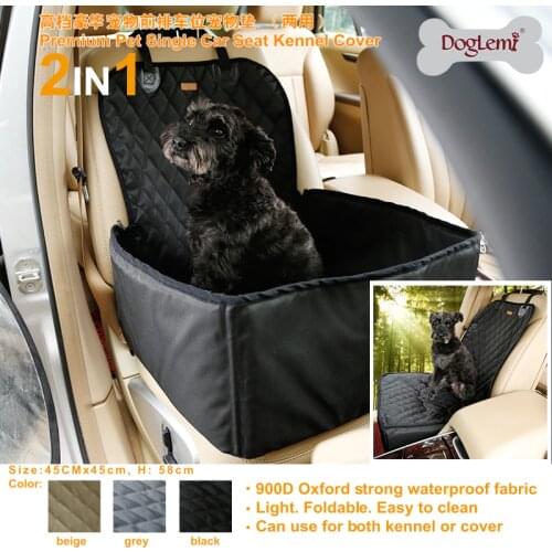 Doglemi 2 In 1 Delux Pet Front Seat Cover Protector 900D Nylon Waterproof Dog Pet Car Carrier Booster Seat Cover Carrying Bags
