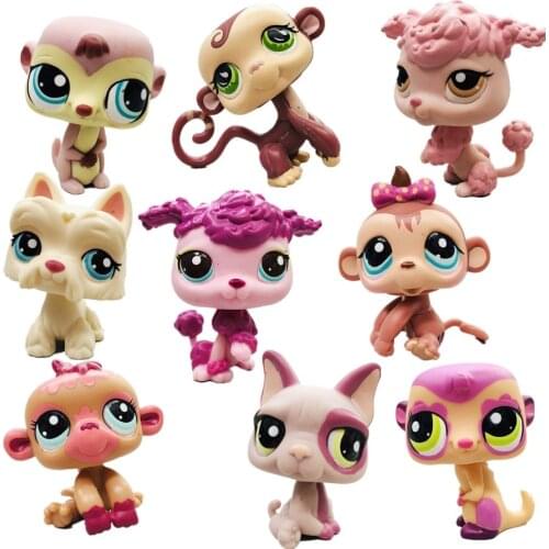 New Original small doll grow a tail Strange monkeys Poodle Lovely Petshop animal action figure doll toys