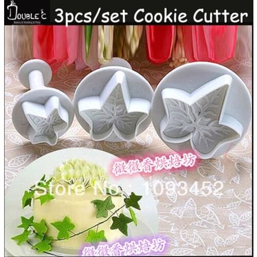 Leaf Cutter Fondant Sugarcraft Plunger Stamp Clay Clays Cake Decorating Tool Fondant Mold, 3 pcs DIY Fondant Tools