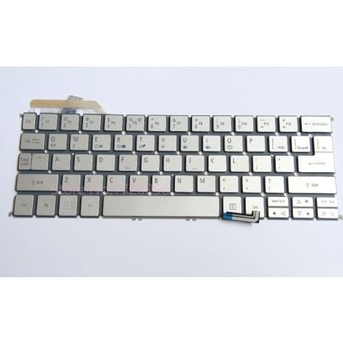 Laptop US Layout Keyboard for Acer Aspire S7-191 S7-191-6400 S7-191-6640 Silver With Backlit